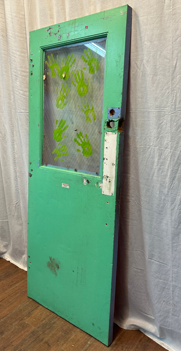 1-Pane Steel & Chicken Wire Glass Door GA20564