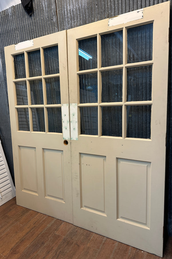 Pair of 9-Pane Raised Paneled Double Doors GA20727