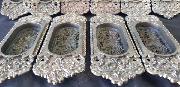 10 Restored Victorian Pocket Door Escutcheon Plates 6 1/4" x 2 1/4" GS01090