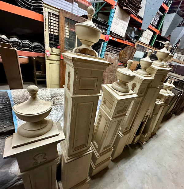Set of 8 Full-Size & 3 Half-Size Salvaged Wooden Newel Posts GA20305