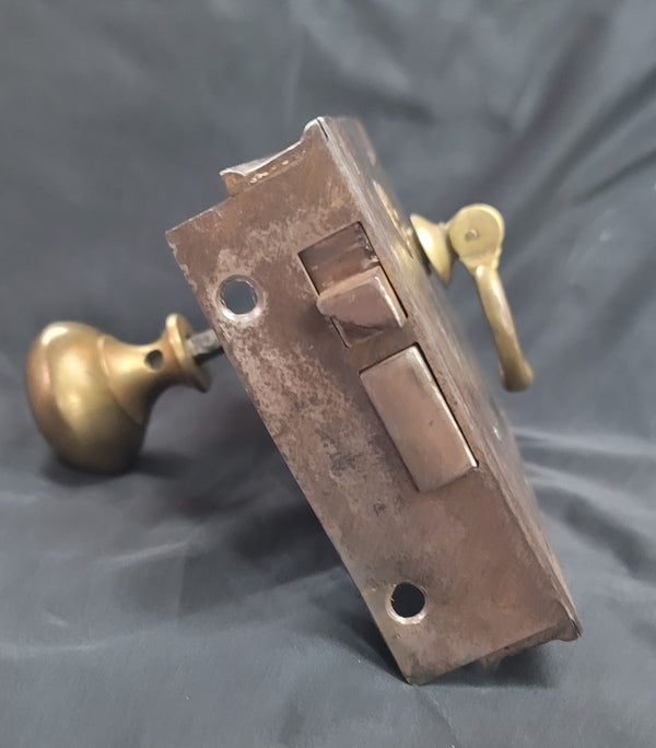 Restored 1800s Left Carpenter #60 Lock Set Key Keeper & More 7"x 4 3/4" GS00867