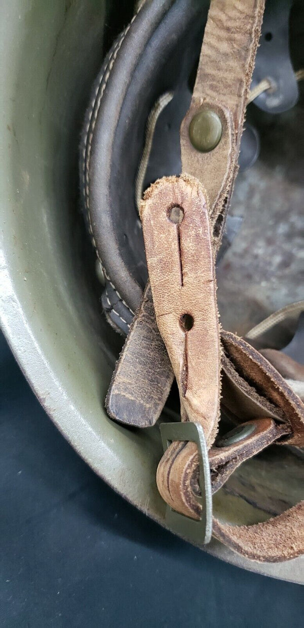 WWII Russian P-43 Steel Helmet With Leather Liner & Chin Strap
