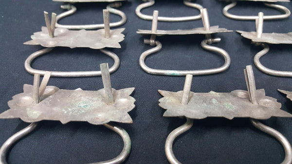 Architectural Salvage Silver Toned Leaf Point Design Pull Handles Set of 17