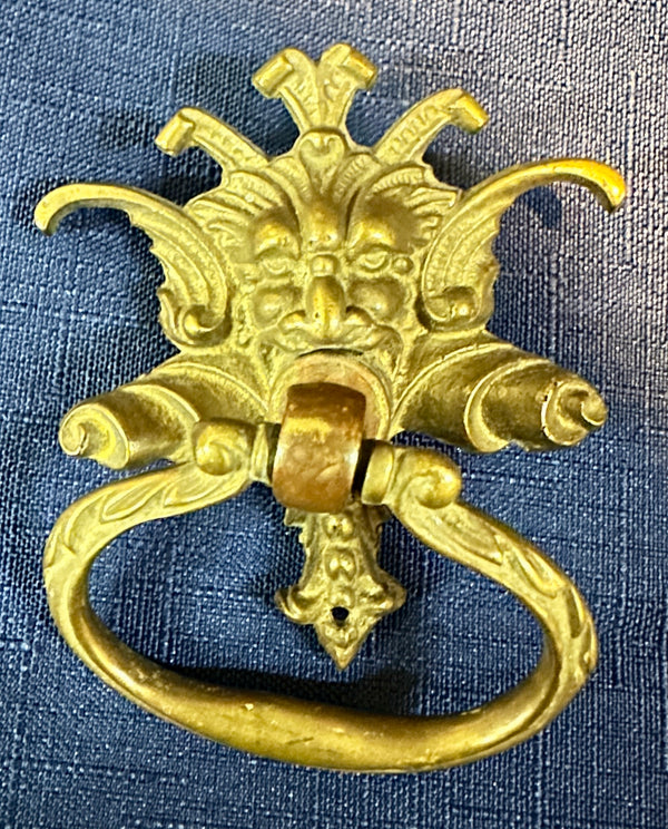 Set of 10 Antique Brass Drawer Pulls + 2 Keyholes GA20405
