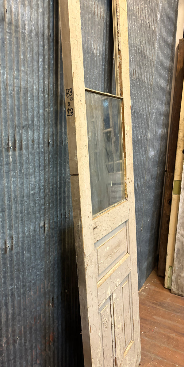 Antique Door with Upper Window and Wooden Panels GA21548
