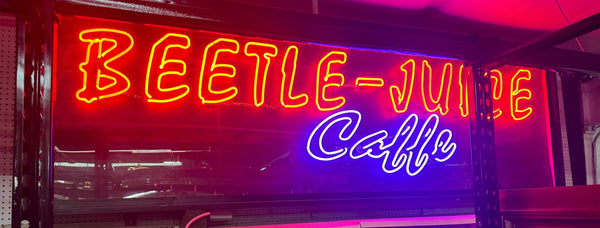 10 Foot Long BEETLE-JUICE CAFFE Hanging Neon Sign GA9574