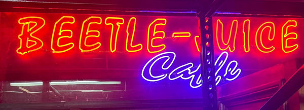 10 Foot Long BEETLE-JUICE CAFFE Hanging Neon Sign GA9574