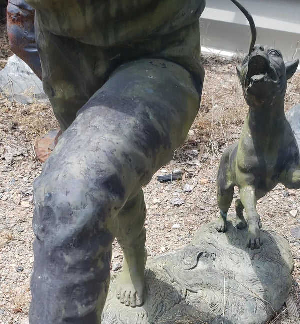 Bronze Statue of Boy & His Dog Flying a Kite GS00100