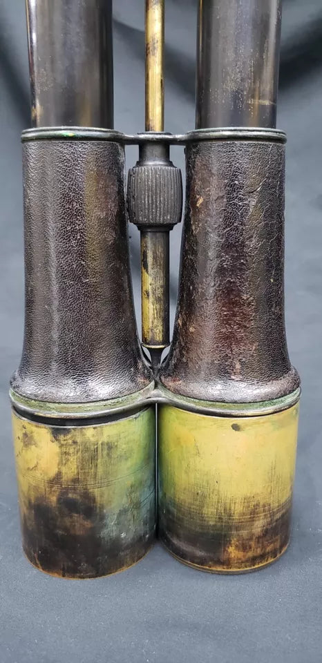 Civil War Era Bardou & Son Paris Brass Field Binoculars & Leather Case GA9658