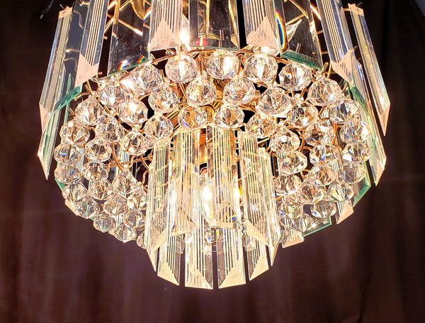 MCM Ornate 7 Light Tiered Prism Chandelier 18" x 20" GS010931