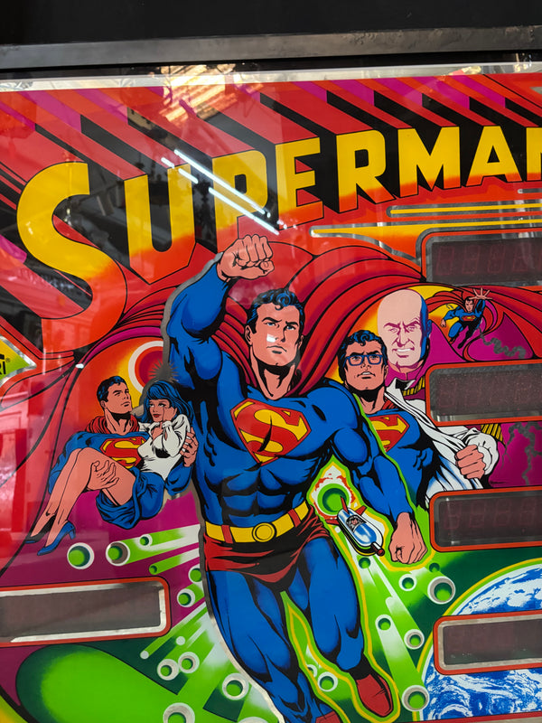 1970s Superman Atari Pinball Backglass GA21329