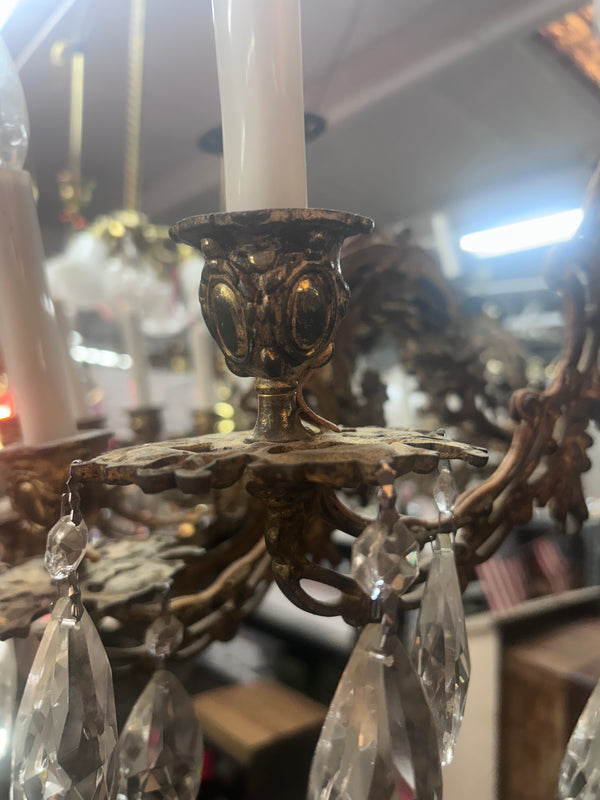 Victorian Bronze and Glass 32 Light Ornate Chandelier GS011023