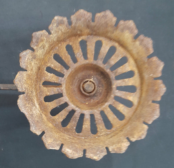 Victorian Ornate Cast Iron Double Oil Lamp Sconce with Wall Bracket