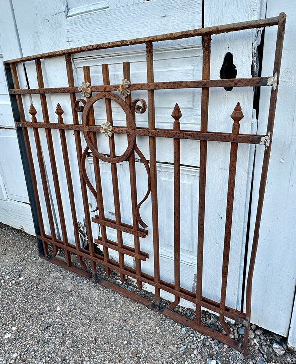 Antique Iron Garden Gate w/ Floral Accents GA20402