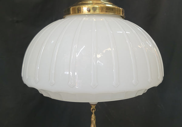 Restored Flush Mount Pendant Light Fixture w/ Textured Globe 15" x 39" GS01000