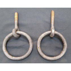 Pair of Large 4 1/2" Round Industrial Eye Hook Rings GA4066