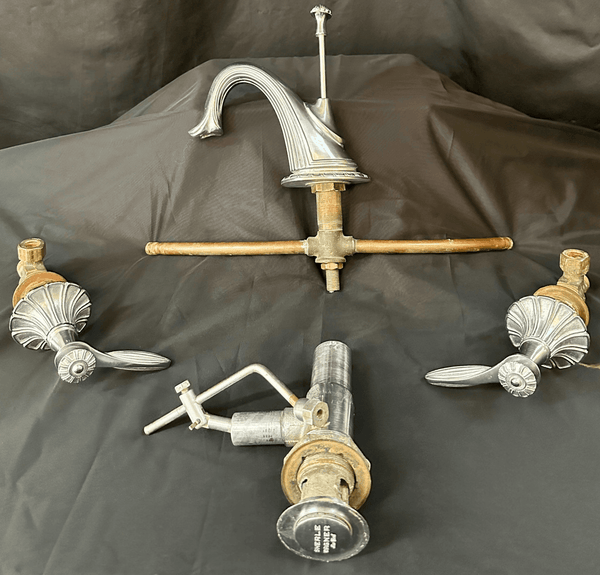 Sherle Wagner Chrome Finished Brass Bathroom Faucet Set GA20592