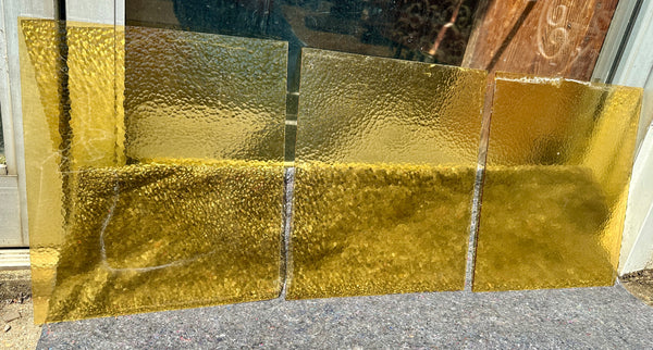 Set of 3 Amber Pebble Glass Panes GA20375