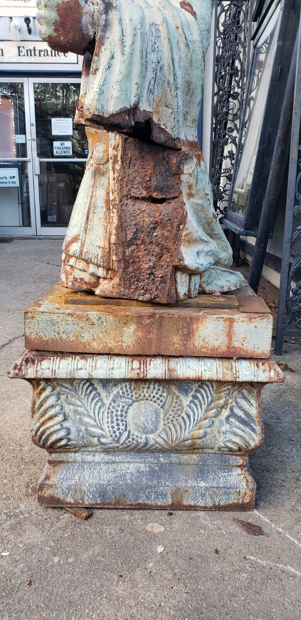 Cast Iron Custom Made Man & Woman Trojan Soldiers on Pedestals GS00747