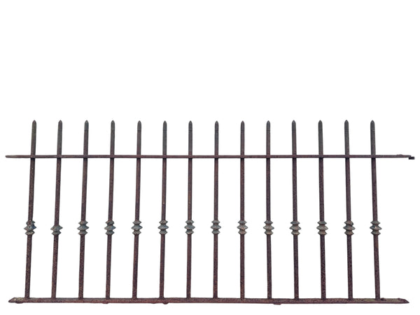 31' Ft of Antique Iron Picket Fencing w/ Lead Ornamental Knuckles GA21057