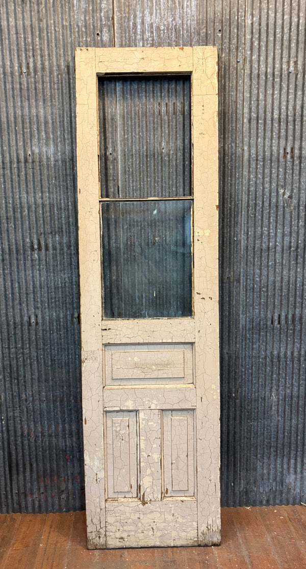 Antique Door with Upper Window and Wooden Panels GA21548