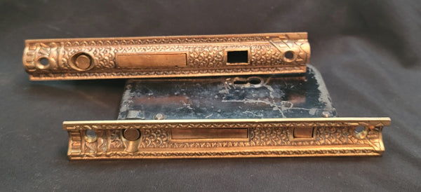 Restored Ornate Eastlake Pocket Door Lock Set 7 1/2" GS00643