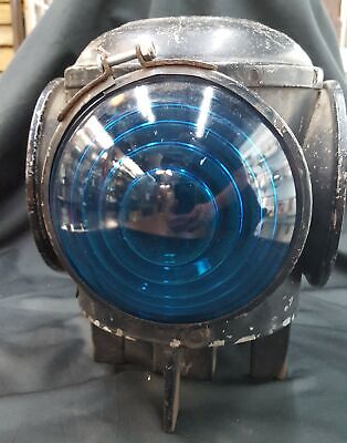 Vintage Dressel Railroad Signal Switch Lantern w/ Blue Lenses GS00751