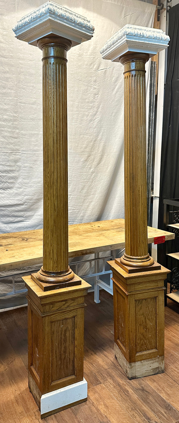 Fluted Oak Corinthian Column Pair GA20448