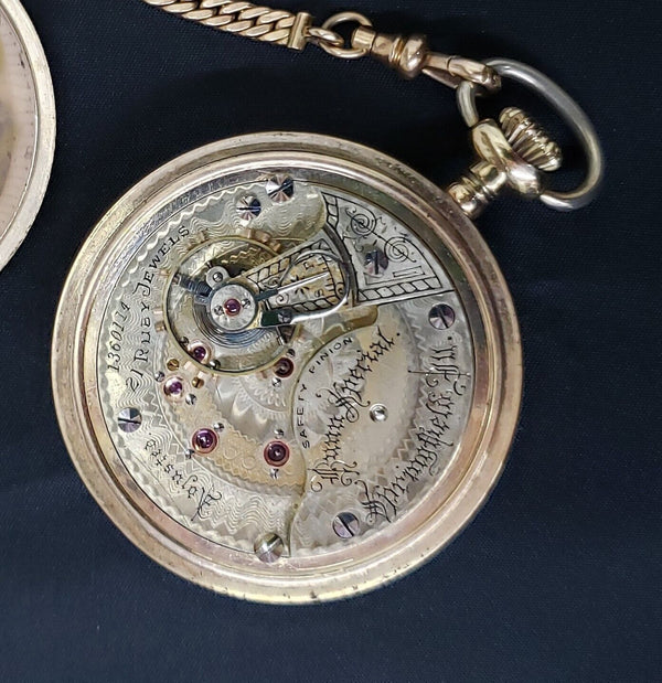 1897 Illinois Bunn Special 21 Ruby Jewel Pocket Watch with Chain