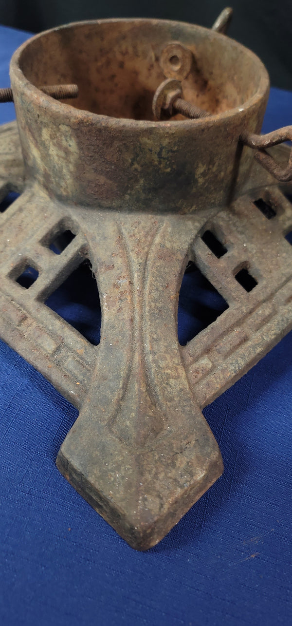 Vintage Art Deco Cast Iron Christmas Tree Stand 13 1/2" Square GS00915