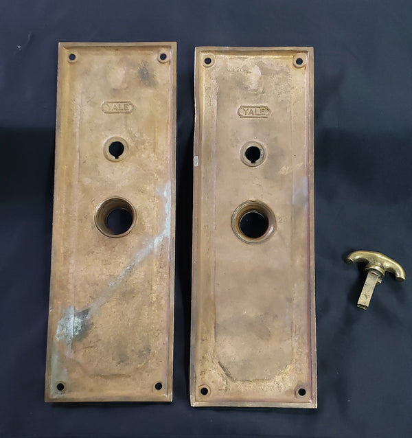 1913 Woolworth Building N.Y. Solid Bronze Door Backplates w/ Thumb Turn GS010938