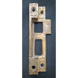 Ornate Eastlake Victorian Rabbeted Mortise Lock w/ Keeper 4 7/8" x3 1/2" GA2002