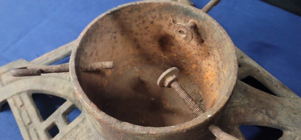 Vintage Art Deco Cast Iron Christmas Tree Stand 13 1/2" Square GS00915