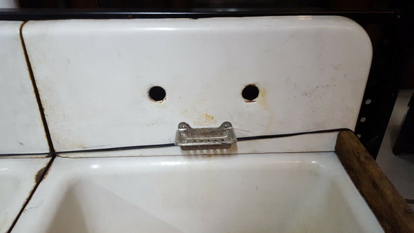 Large Antique Double Cast Iron Pedestal Sinks 55" x 43"x 26" GA1140