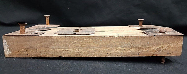 Late 1700's Wood & Iron Rim Lock 10" x 5 3/8" x 1 1/4" GS00902