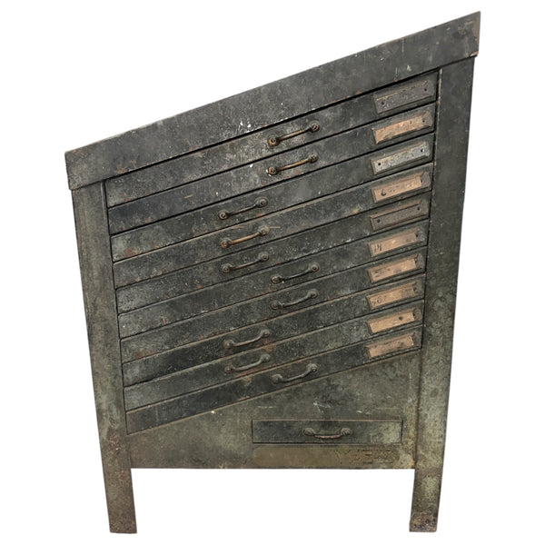 Antique Steel Printer's Typeset Cabinet GA20717