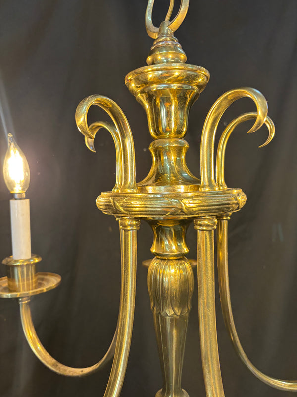 Vintage Brass 5- Light Chandelier Candelabra-Style GA21157