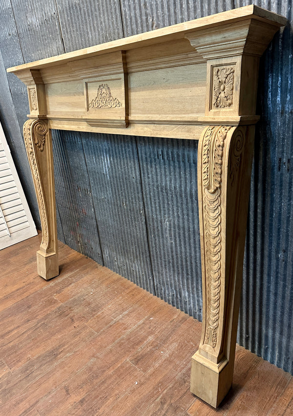 Classical Style Carved Pine Fireplace Mantel GA20726