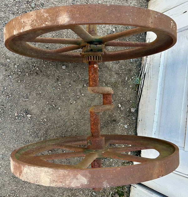 Pair of Industrial Salvage Hit & Miss Machine Wheels GA20917