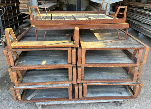 Antique Industrial Cast Iron Pallet w/ Wood Slats - 15 Available GA20528