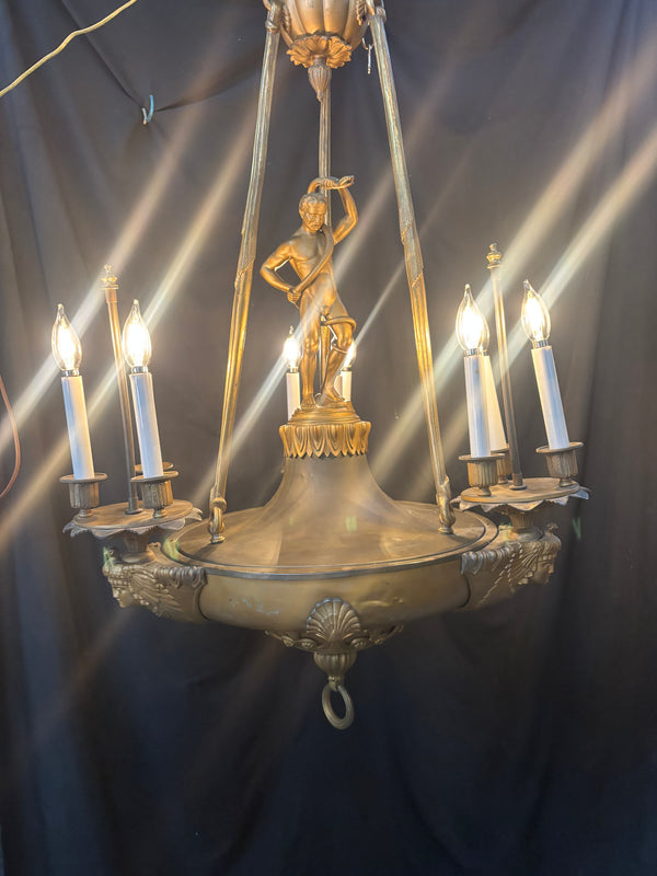 Brass Coated 9-Light Chandelier GA21270