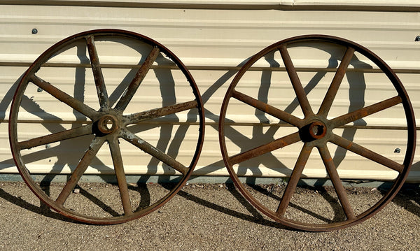 Pair of Antique Industrial Cast Iron Jigsaw Wheels GA20913