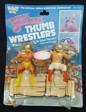NOS 1985 Superstar Thumb Wrestlers Hulk Hogan & Big John Studd GS00726