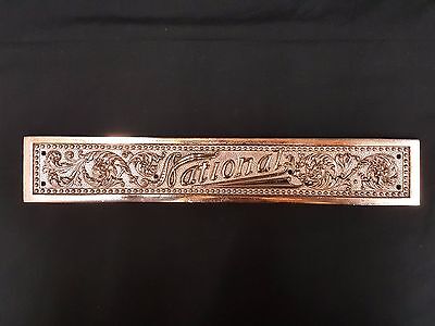 Art Deco Solid Brass National Register Plaque 17 1/2" x 3" GS00736