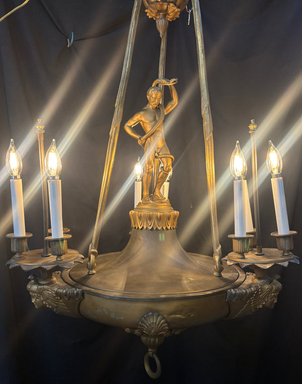 Brass Coated 9-Light Chandelier GA21270