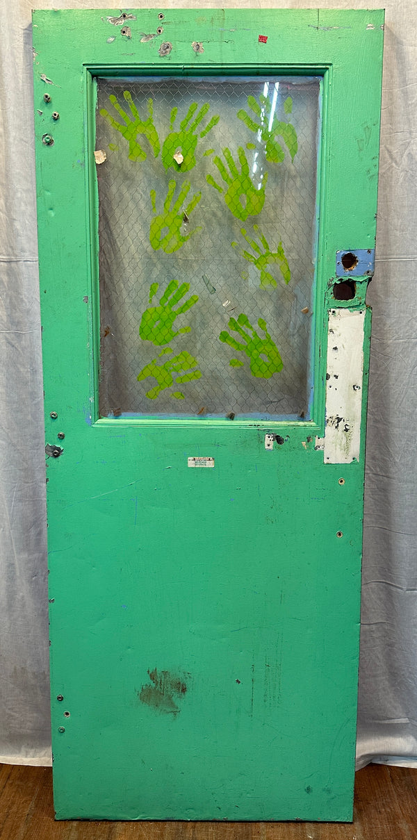 1-Pane Steel & Chicken Wire Glass Door GA20564