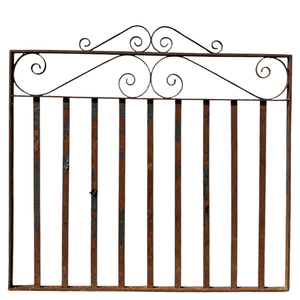 Antique Wrought Iron Gate w/ Scrollwork - 42" W x 40" T - GA20978