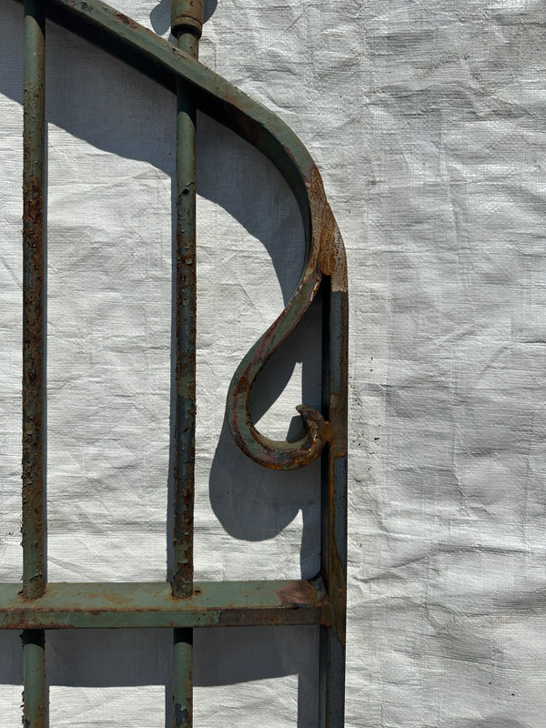 Restored Arch Top Wrought Iron Gates w/ Arrow Finials GA20323