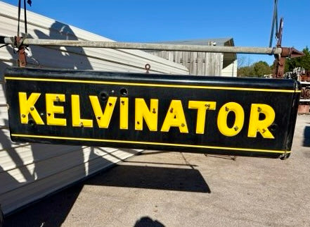 Vintage Double-Sided Porcelain Neon "Kelvinator" Storefront Sign GA20460