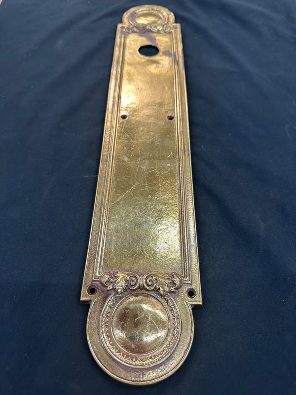 Large Cast Brass French Door Knob Backplate GA20291